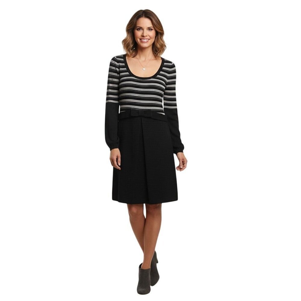 Nanette Lepore Designer Scoop Neck Merino Wool Sweater Dress Size S